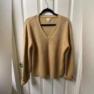 a.n.a Ribbed Knit Sweater in Tan Size Large